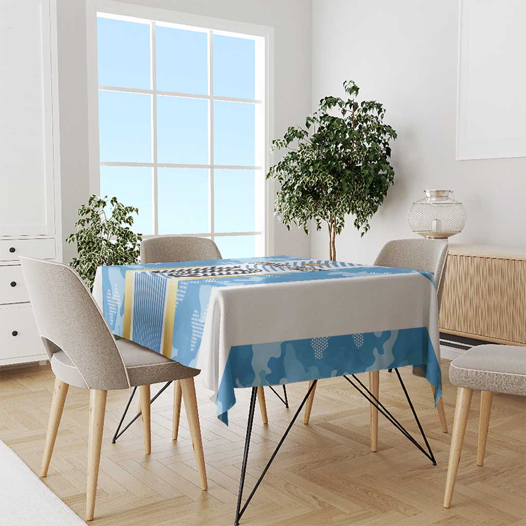 Custom Argentina Football Tablecloth La Albiceleste Three Times The Best in The World