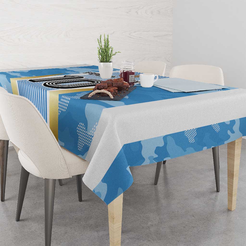 Custom Argentina Football Tablecloth La Albiceleste Three Times The Best in The World