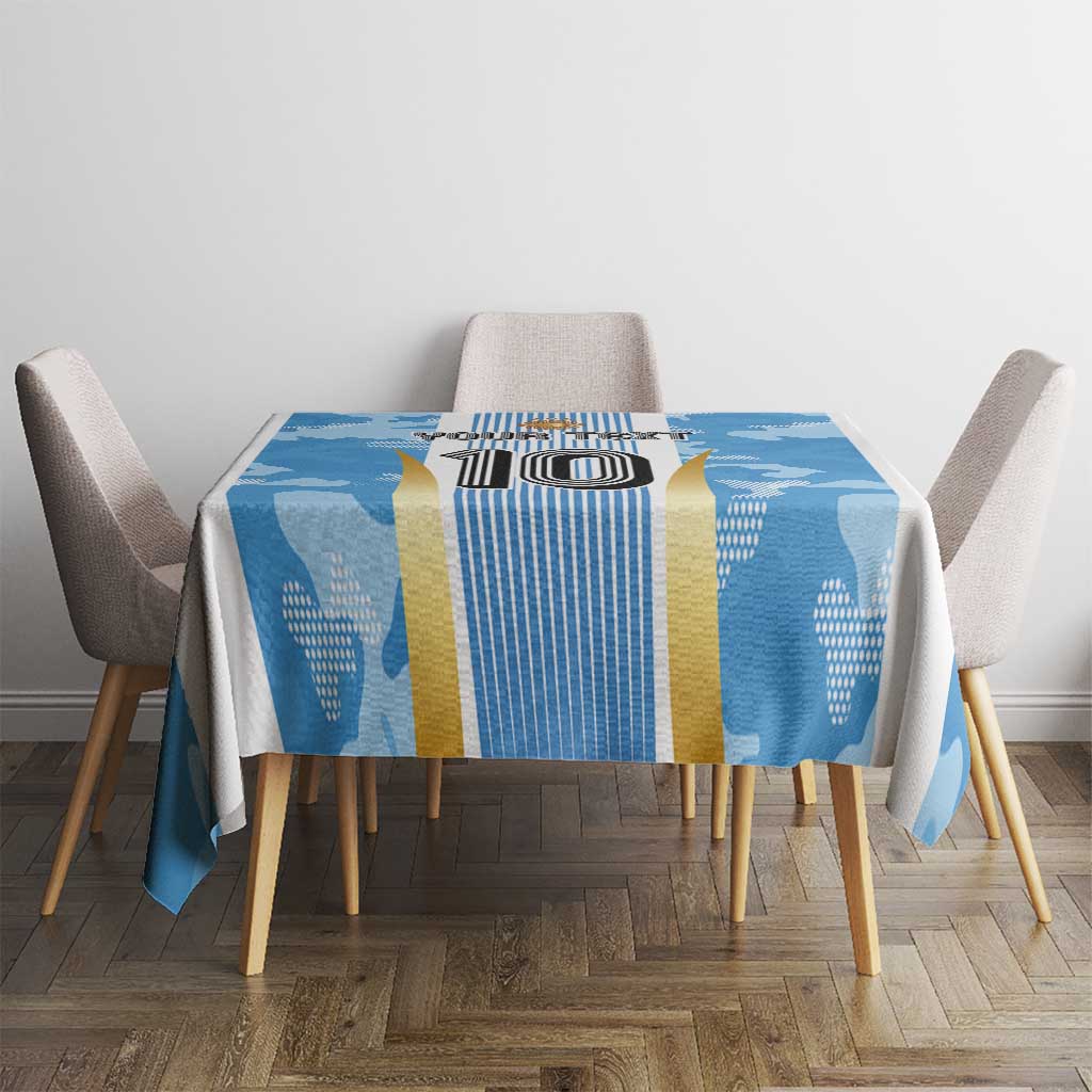 Custom Argentina Football Tablecloth La Albiceleste Three Times The Best in The World