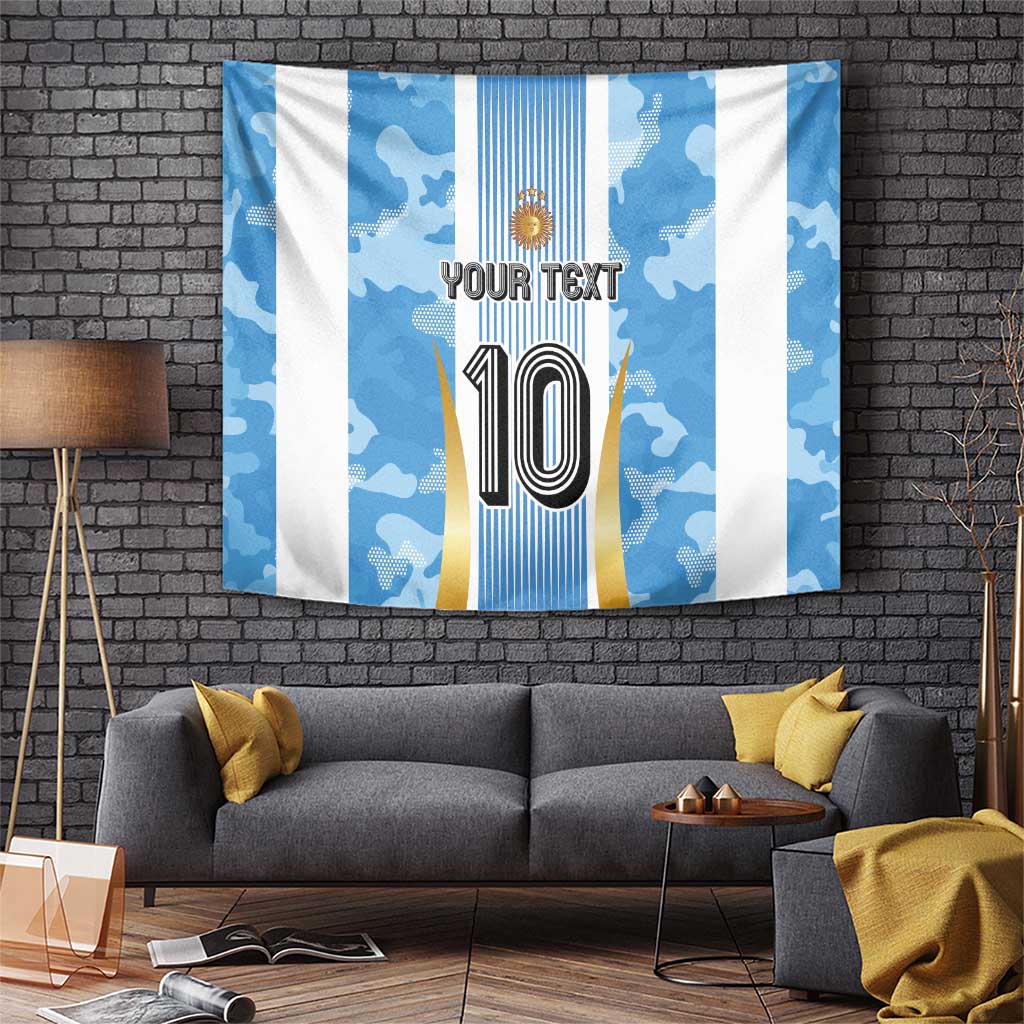 Custom Argentina Football Tapestry La Albiceleste Three Times The Best in The World