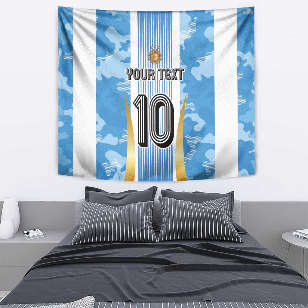 Custom Argentina Football Tapestry La Albiceleste Three Times The Best in The World