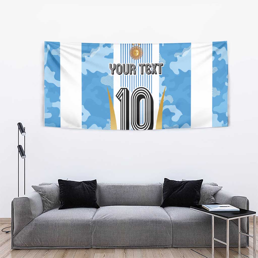 Custom Argentina Football Tapestry La Albiceleste Three Times The Best in The World