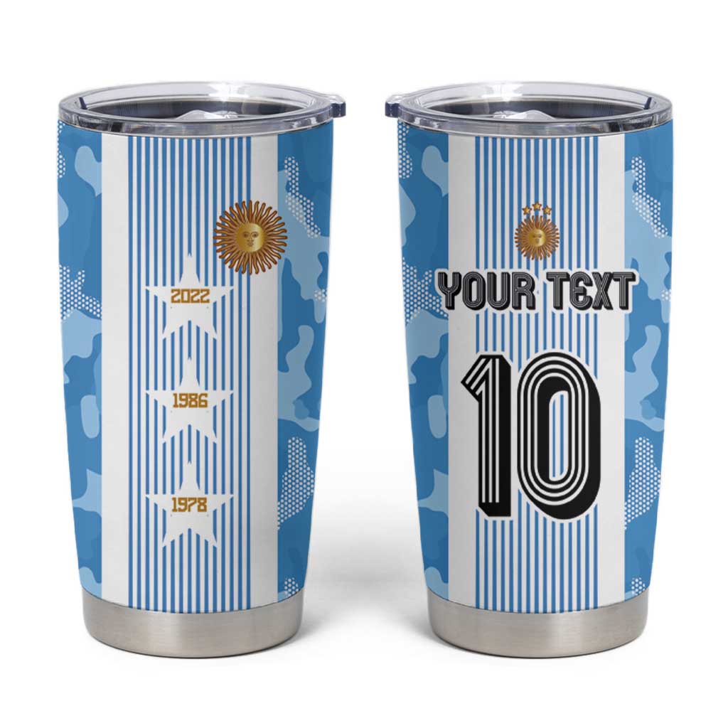 Custom Argentina Football Tumbler Cup La Albiceleste Three Times The Best in The World
