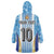 Custom Argentina Football Wearable Blanket Hoodie La Albiceleste Three Times The Best in The World