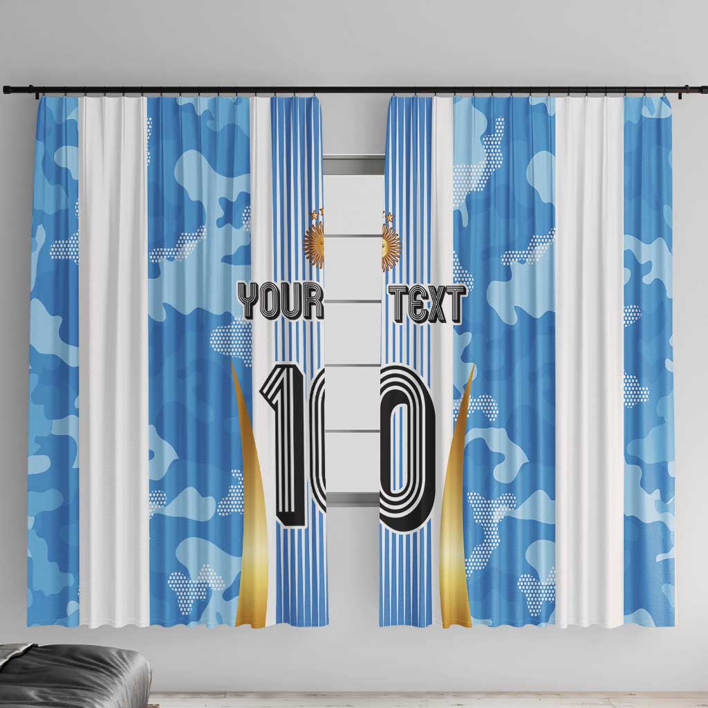 Custom Argentina Football Window Curtain La Albiceleste Three Times The Best in The World