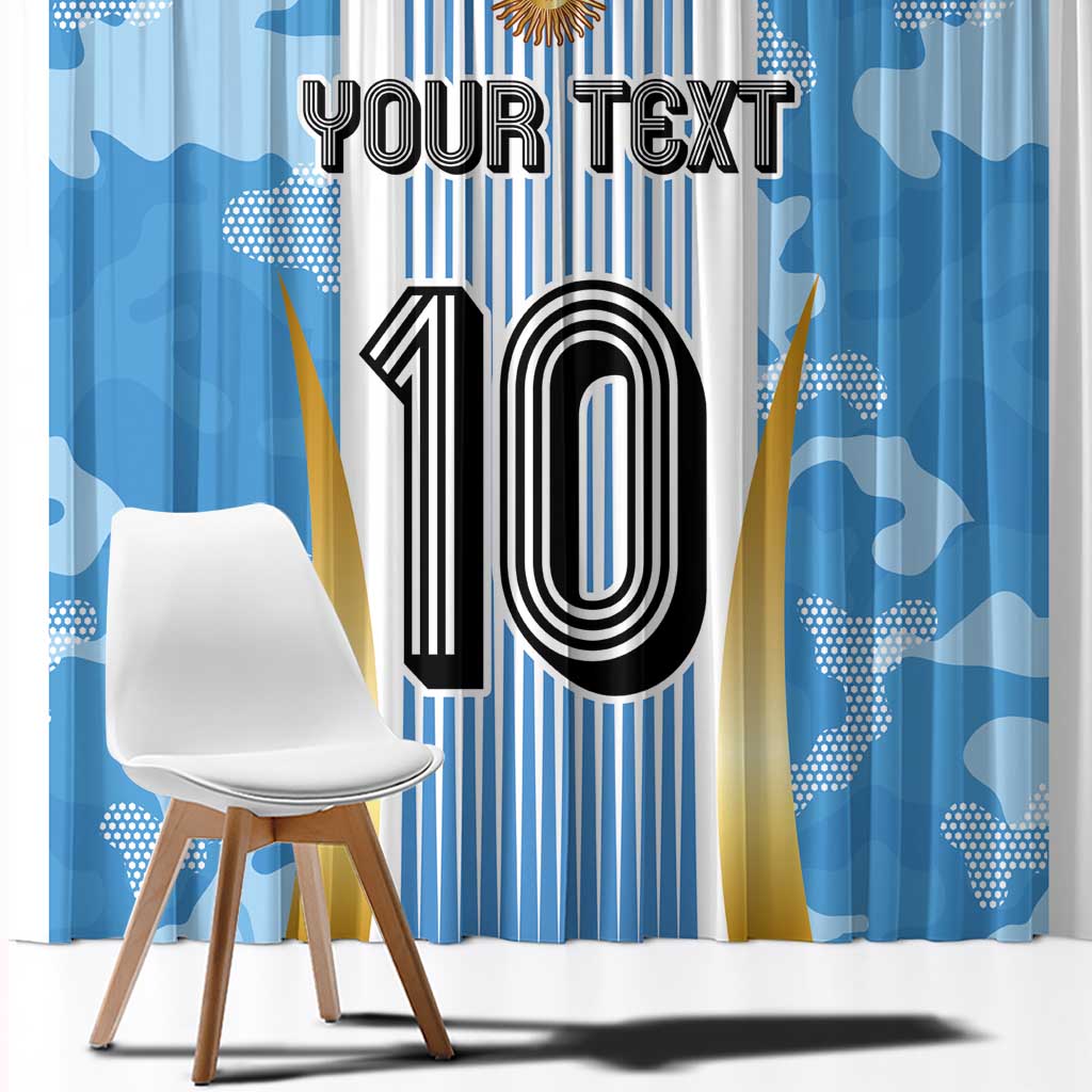 Custom Argentina Football Window Curtain La Albiceleste Three Times The Best in The World
