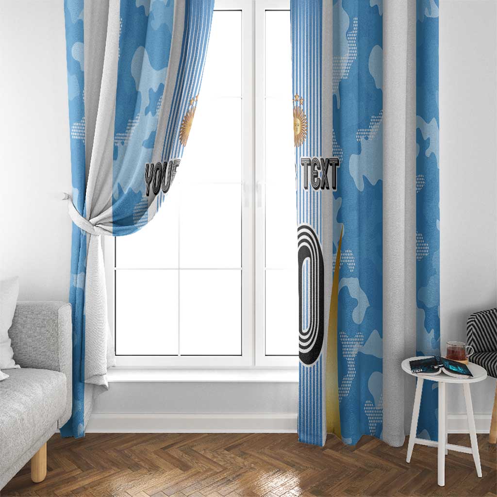 Custom Argentina Football Window Curtain La Albiceleste Three Times The Best in The World