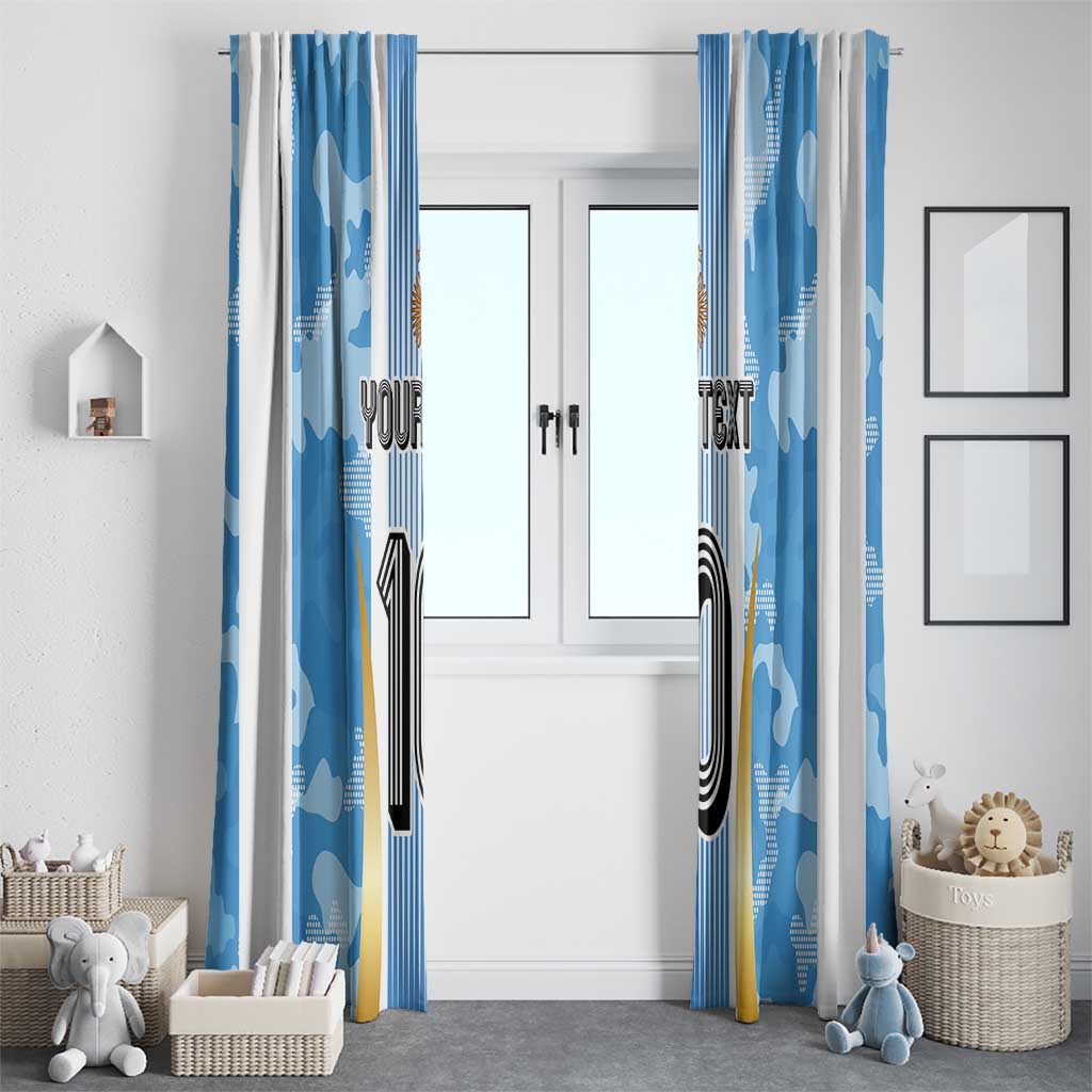 Custom Argentina Football Window Curtain La Albiceleste Three Times The Best in The World