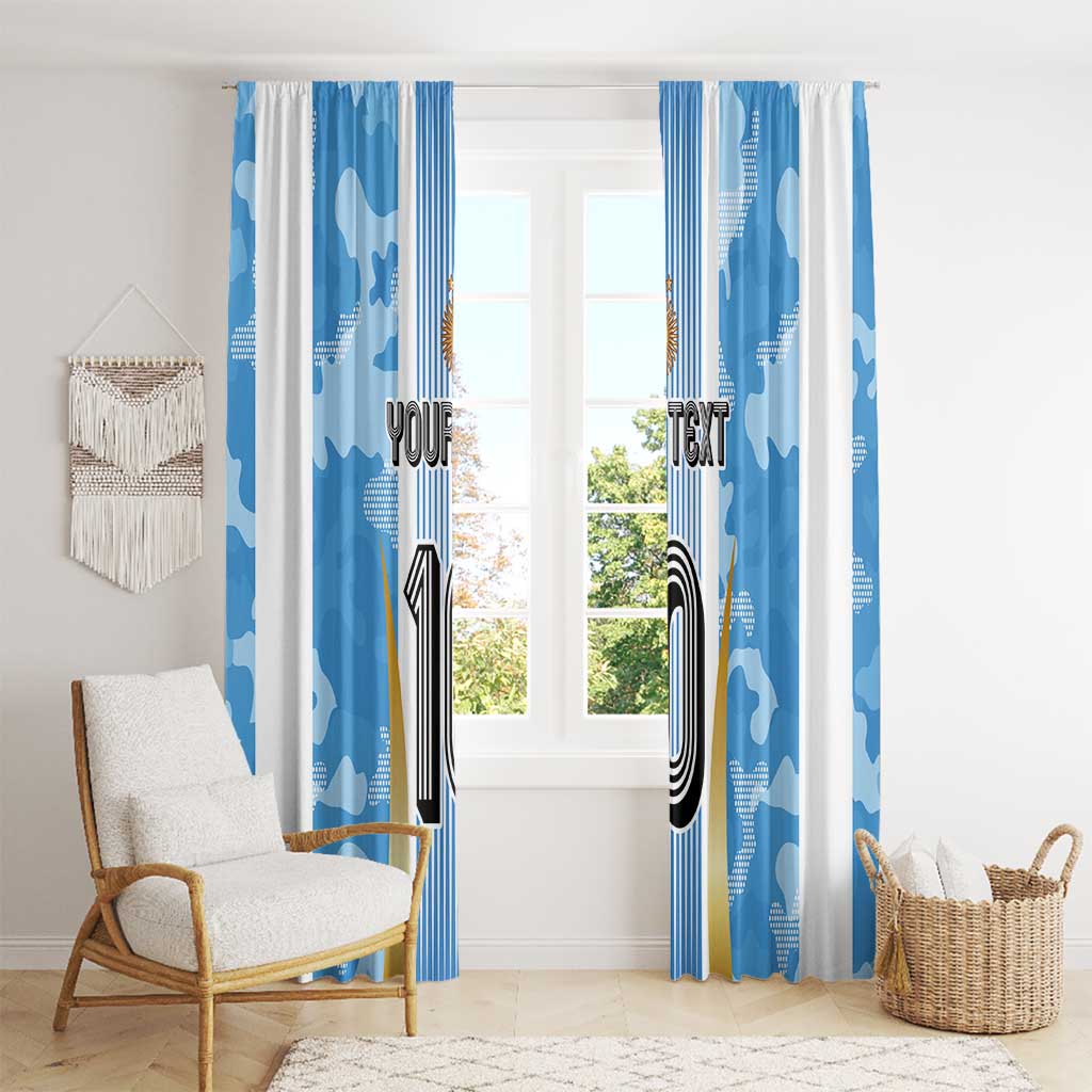 Custom Argentina Football Window Curtain La Albiceleste Three Times The Best in The World