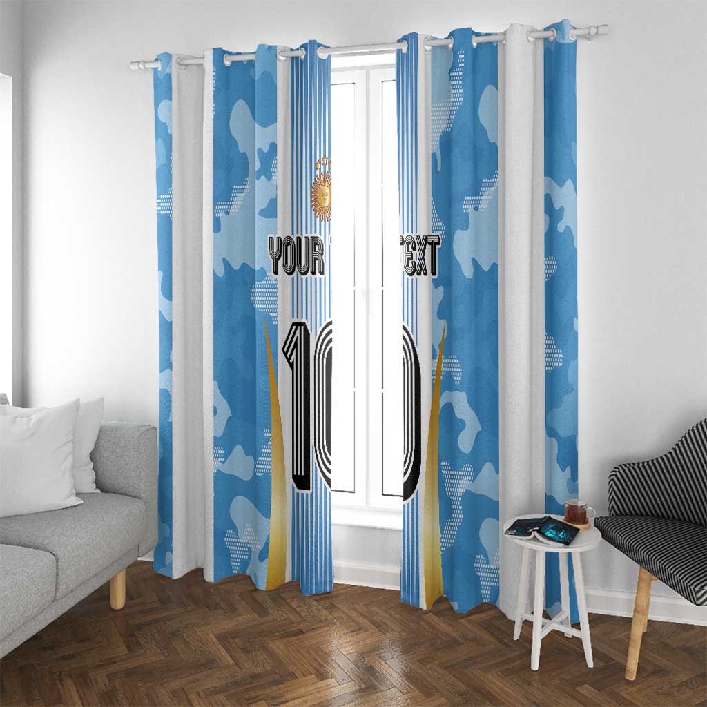 Custom Argentina Football Window Curtain La Albiceleste Three Times The Best in The World