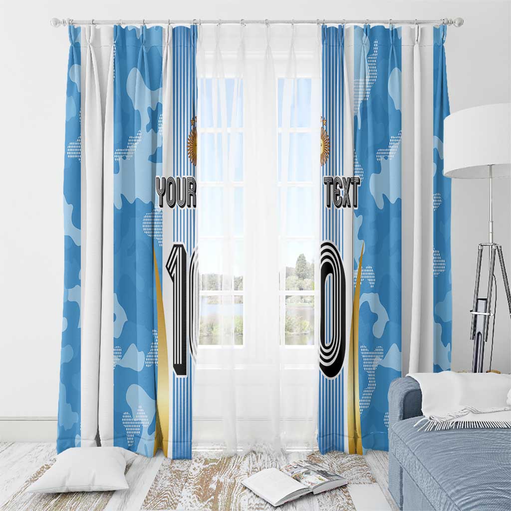 Custom Argentina Football Window Curtain La Albiceleste Three Times The Best in The World