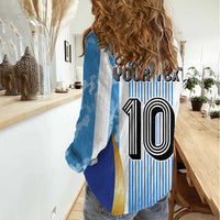Custom Argentina Football Women Casual Shirt La Albiceleste Three Times The Best in The World