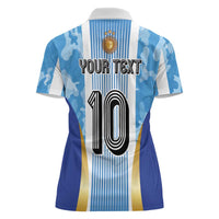 Custom Argentina Football Women Polo Shirt La Albiceleste Three Times The Best in The World