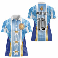 Custom Argentina Football Women Polo Shirt La Albiceleste Three Times The Best in The World