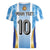 Custom Argentina Football Women V-Neck T-Shirt La Albiceleste Three Times The Best in The World