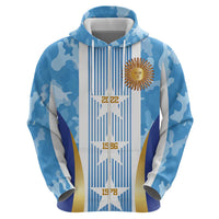 Custom Argentina Football Zip Hoodie La Albiceleste Three Times The Best in The World