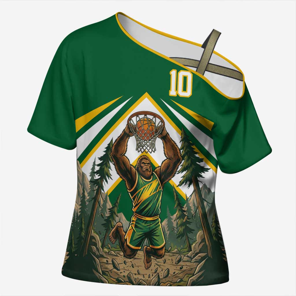 Custom Bigfoot Dunk and Mountain Forests Cross Shoulder Shirt