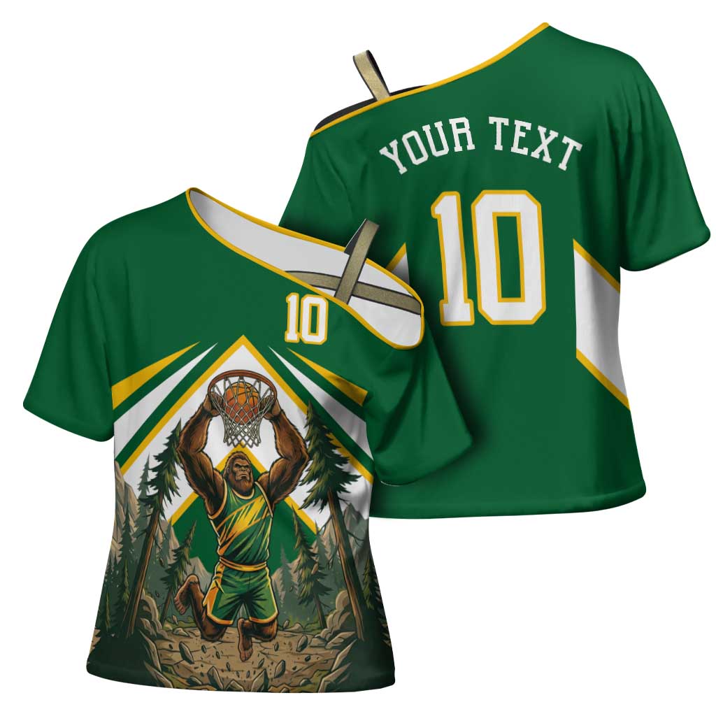 Custom Bigfoot Dunk and Mountain Forests Cross Shoulder Shirt