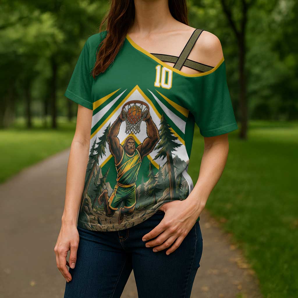 Custom Bigfoot Dunk and Mountain Forests Cross Shoulder Shirt