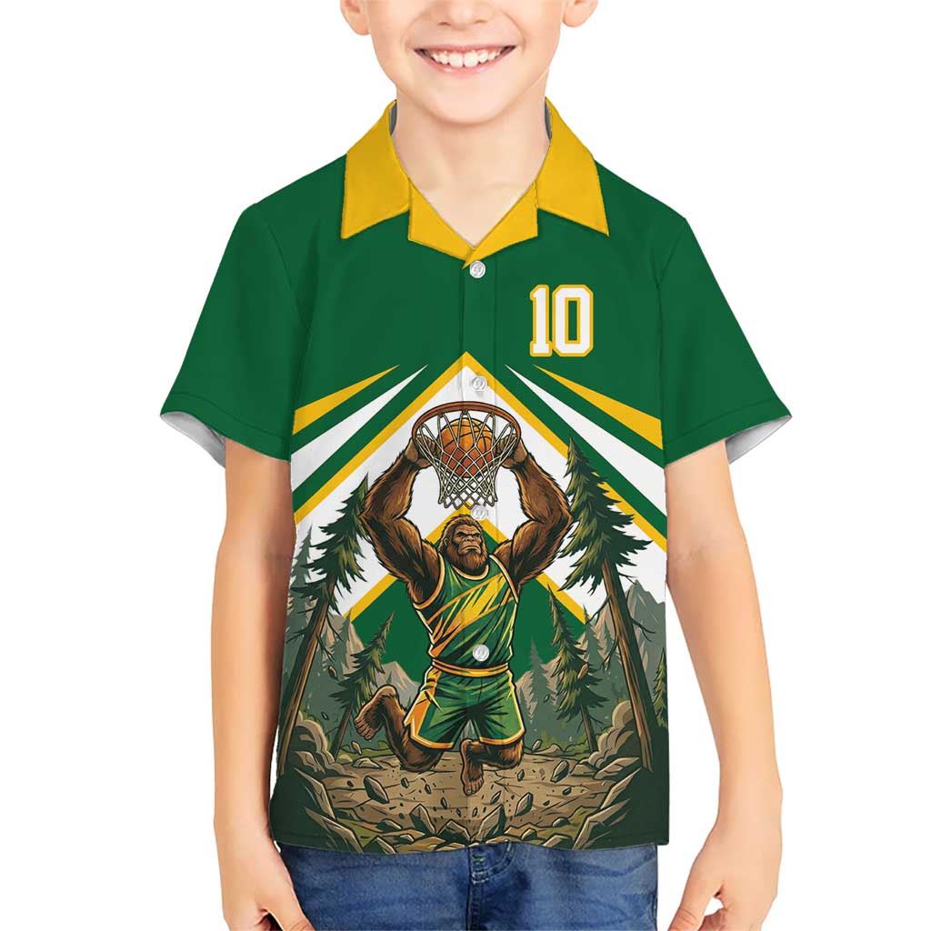 Custom Bigfoot Dunk and Mountain Forests Kid Hawaiian Shirt