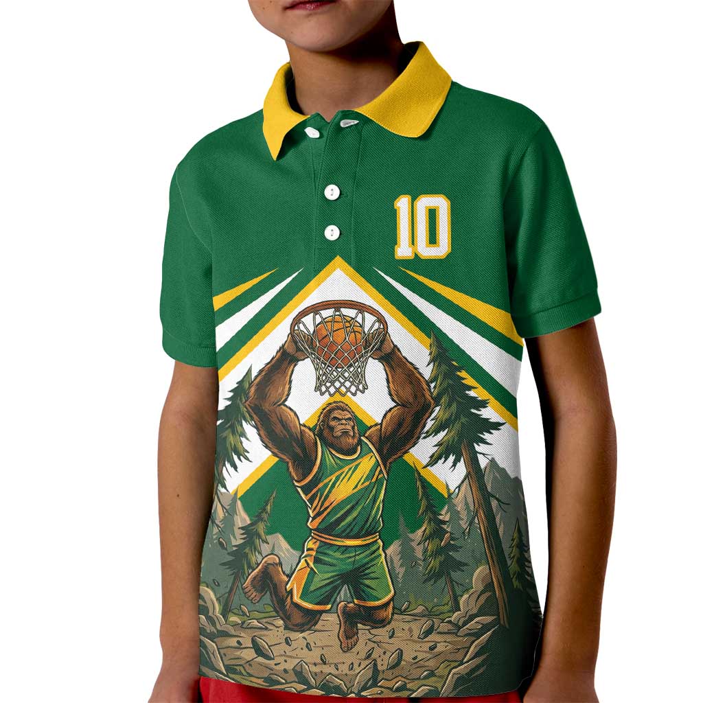 Custom Bigfoot Dunk and Mountain Forests Kid Polo Shirt