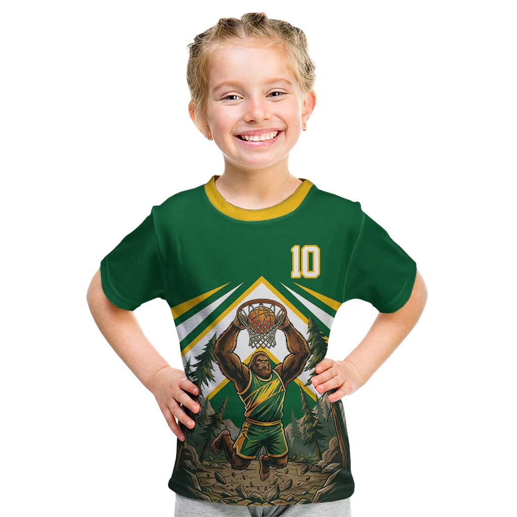 Custom Bigfoot Dunk and Mountain Forests Kid T Shirt