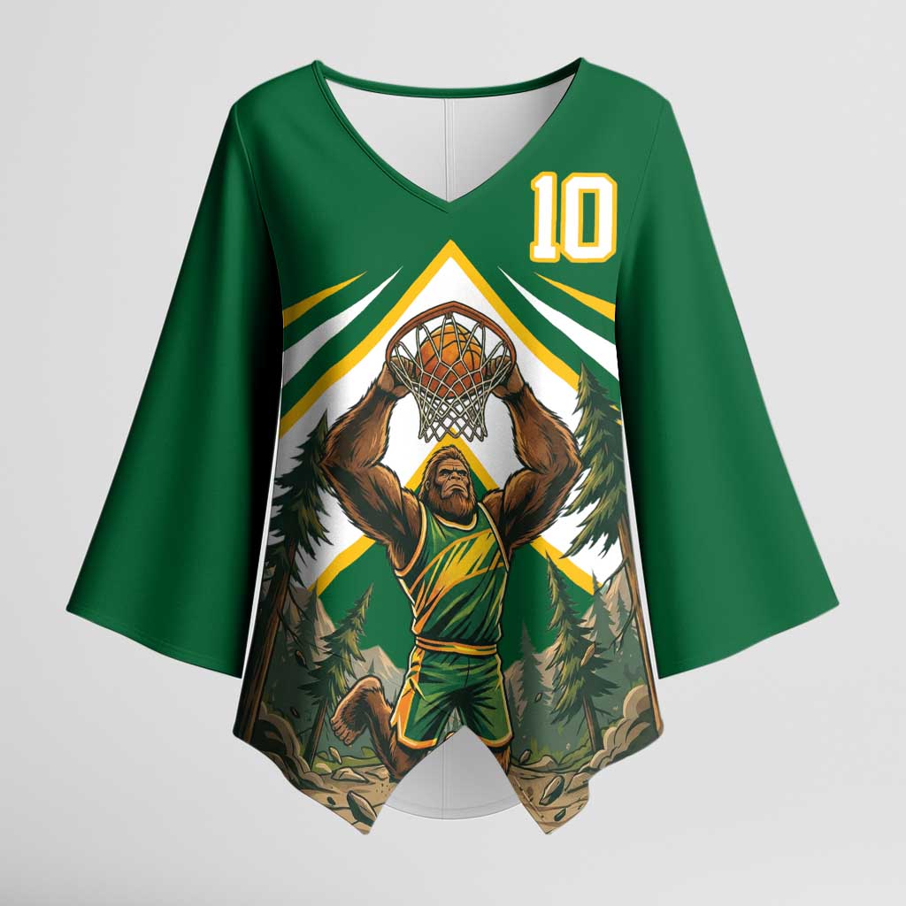 Custom Bigfoot Dunk and Mountain Forests Kimono Sleeve Blouse