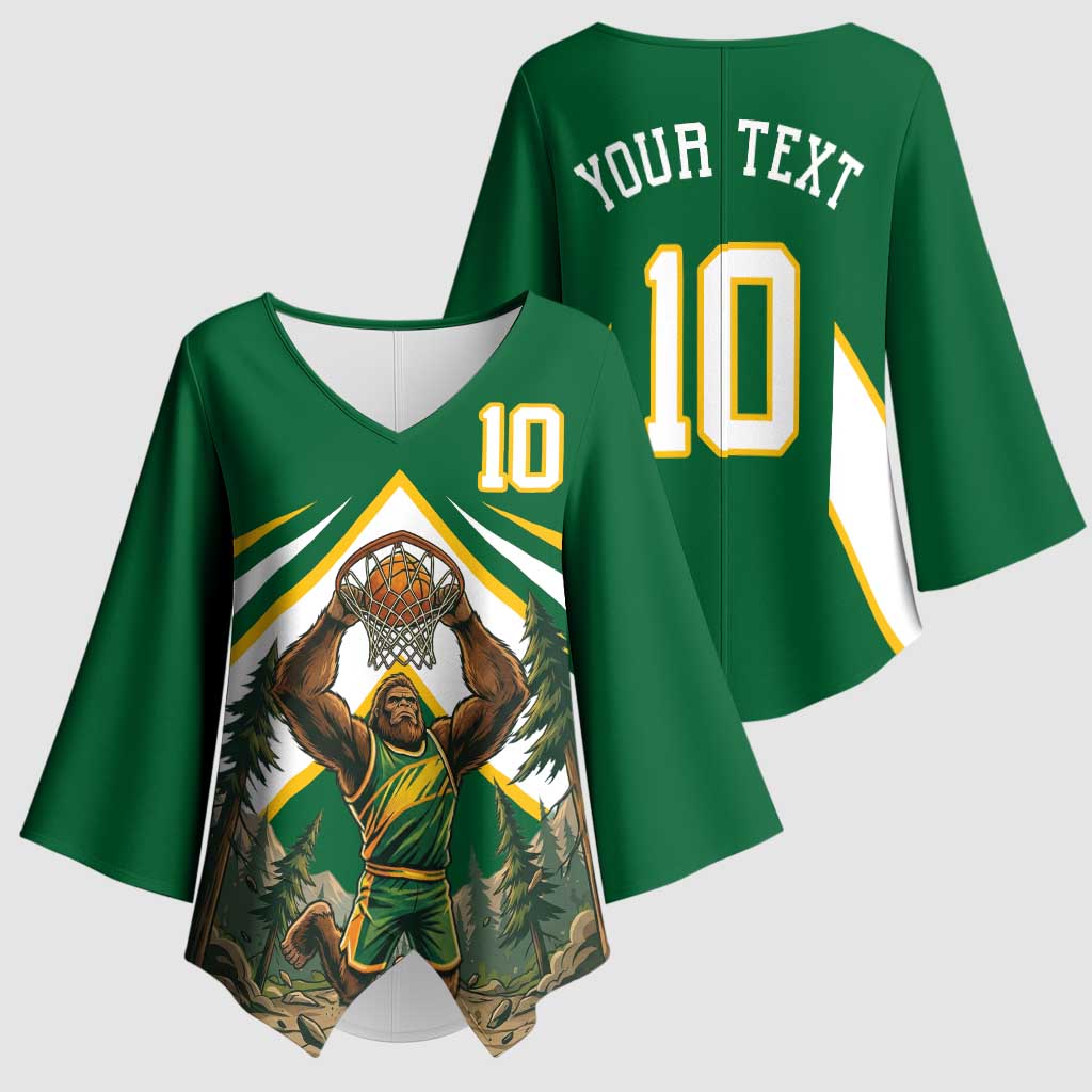 Custom Bigfoot Dunk and Mountain Forests Kimono Sleeve Blouse
