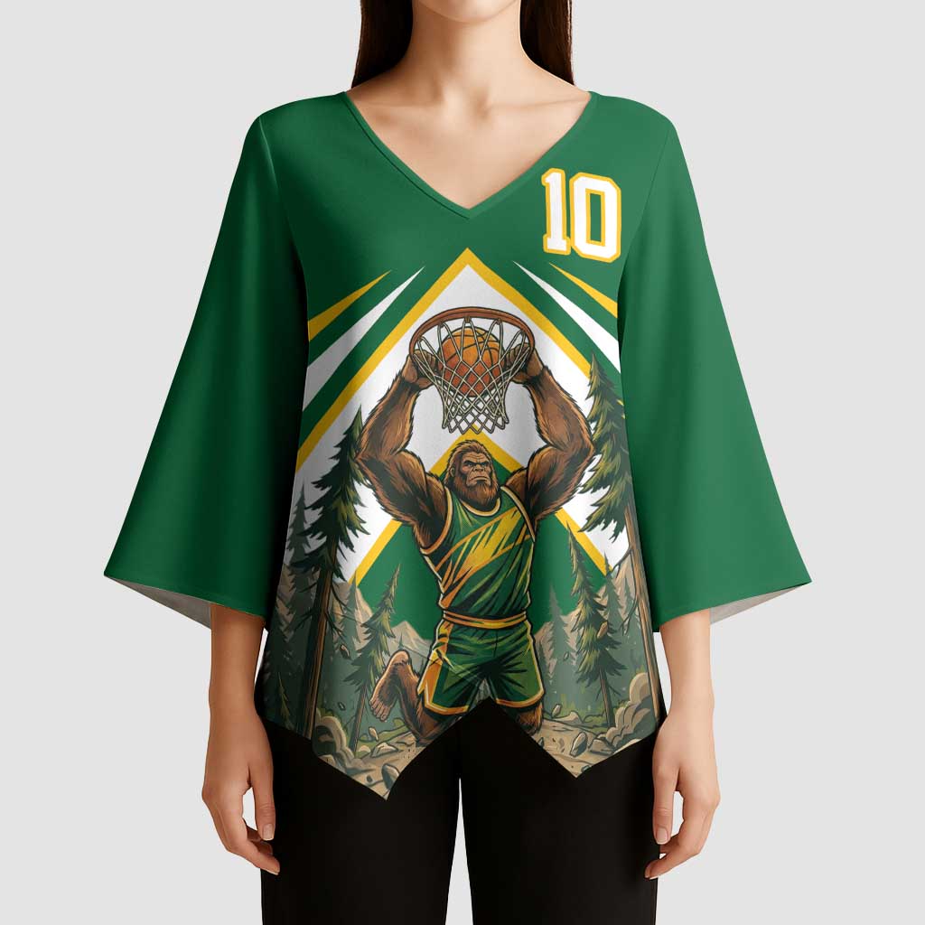Custom Bigfoot Dunk and Mountain Forests Kimono Sleeve Blouse