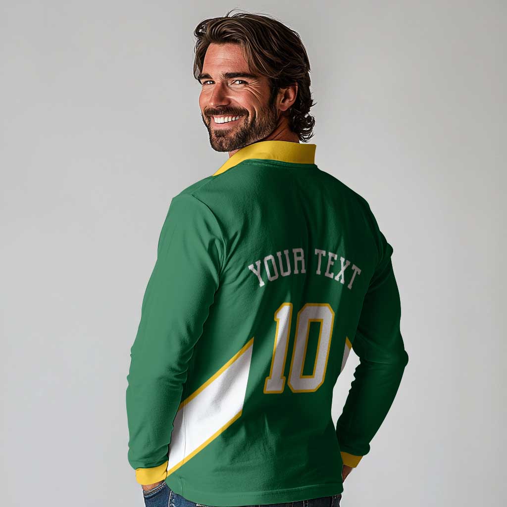 Custom Bigfoot Dunk and Mountain Forests Long Sleeve Polo Shirt