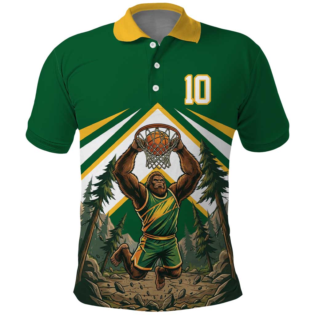 Custom Bigfoot Dunk and Mountain Forests Polo Shirt