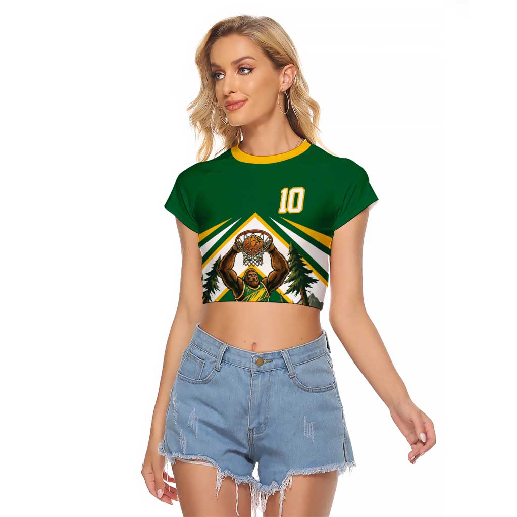 Custom Bigfoot Dunk and Mountain Forests Raglan Cropped T Shirt