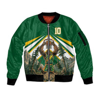 Custom Bigfoot Dunk and Mountain Forests Sleeve Zip Bomber Jacket