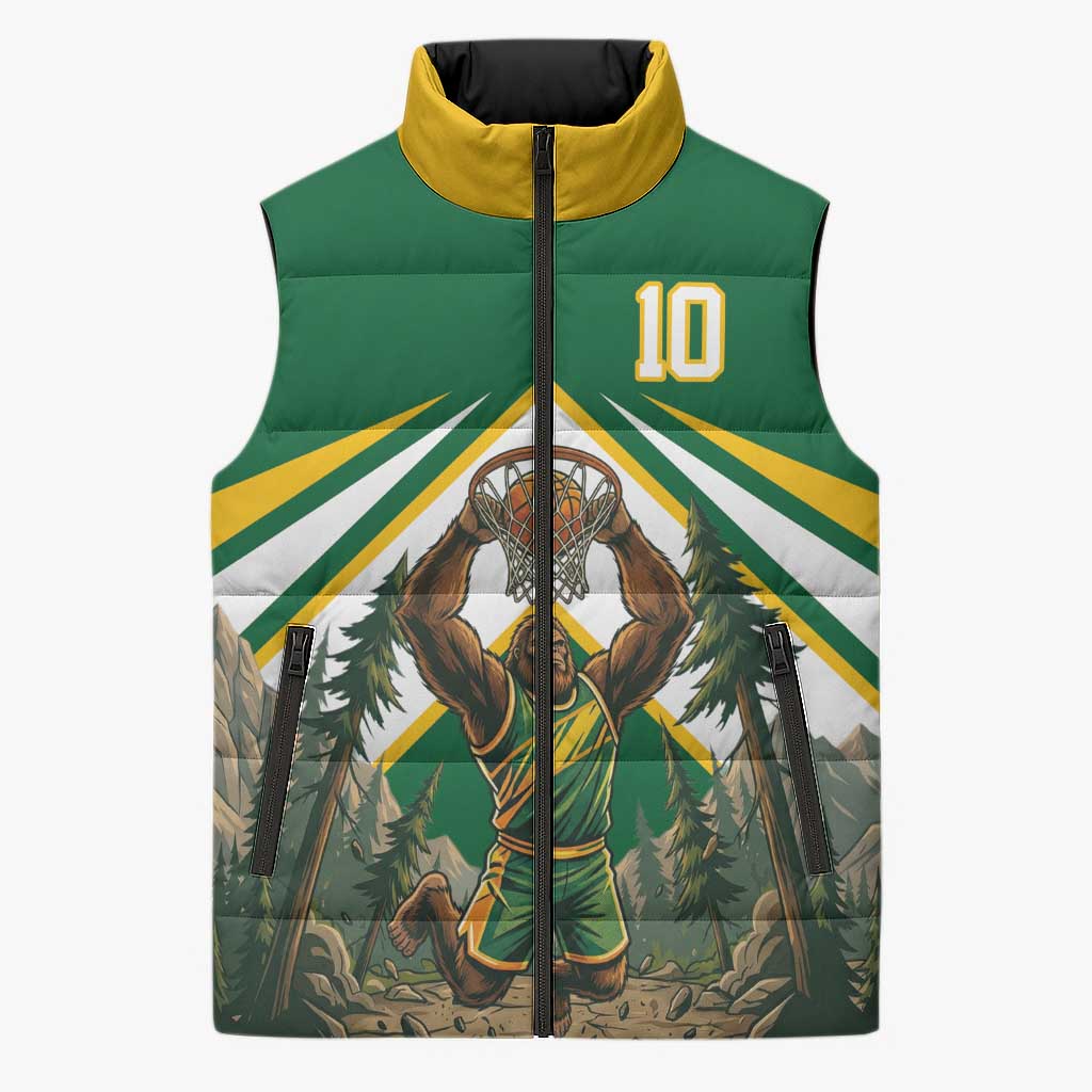 Custom Bigfoot Dunk and Mountain Forests Sleeveless Puffer Jacket
