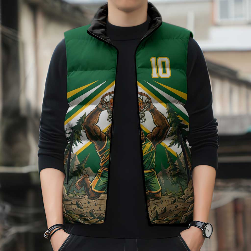 Custom Bigfoot Dunk and Mountain Forests Sleeveless Puffer Jacket