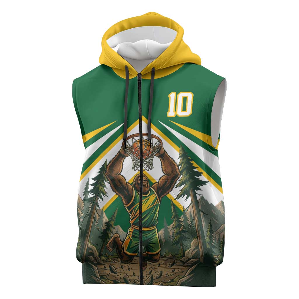 Custom Bigfoot Dunk and Mountain Forests Sleeveless Zip Hoodie