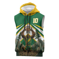 Custom Bigfoot Dunk and Mountain Forests Sleeveless Zip Hoodie