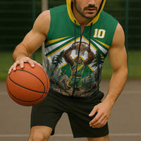 Custom Bigfoot Dunk and Mountain Forests Sleeveless Zip Hoodie