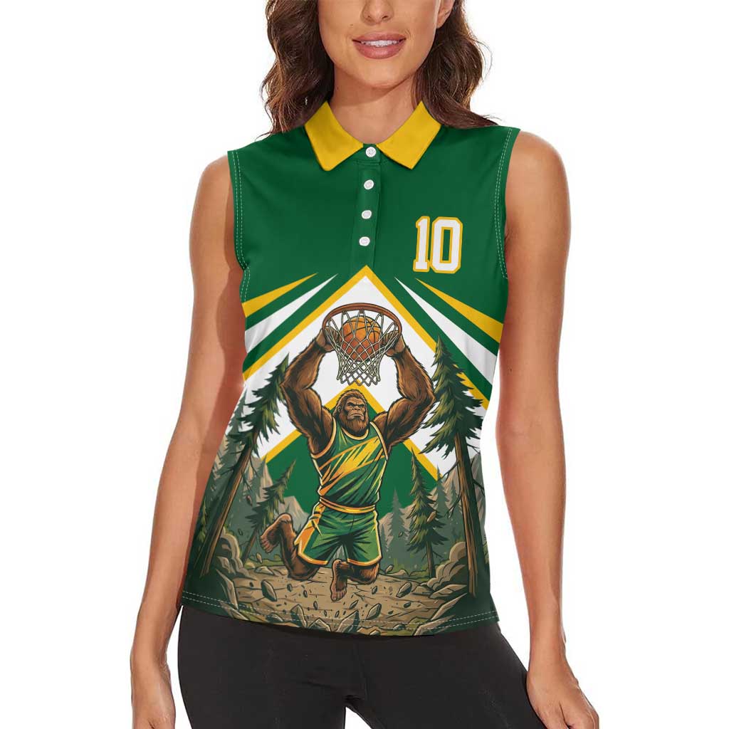 Custom Bigfoot Dunk and Mountain Forests Women Sleeveless Polo Shirt