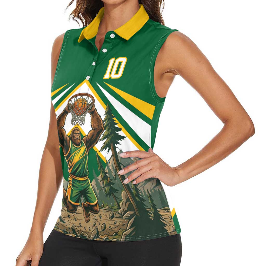 Custom Bigfoot Dunk and Mountain Forests Women Sleeveless Polo Shirt