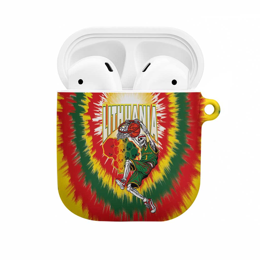 Lithuania-Skeleton Power Dunk AirPods Case Tie Dye Style