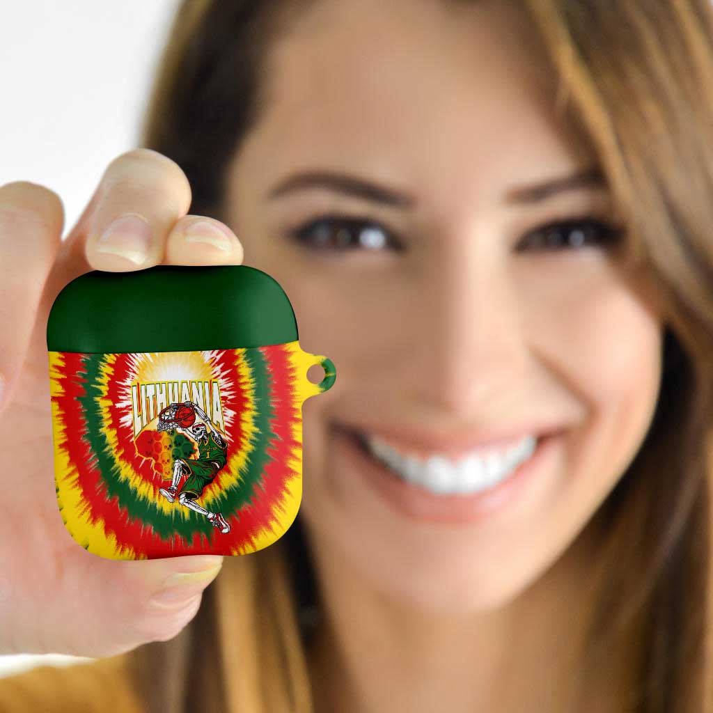 Lithuania-Skeleton Power Dunk AirPods Case Tie Dye Style
