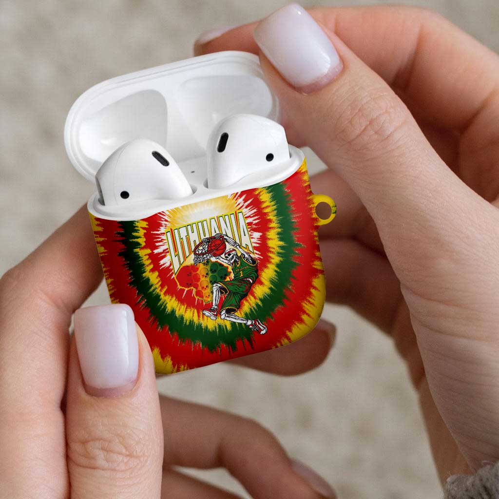 Lithuania-Skeleton Power Dunk AirPods Case Tie Dye Style