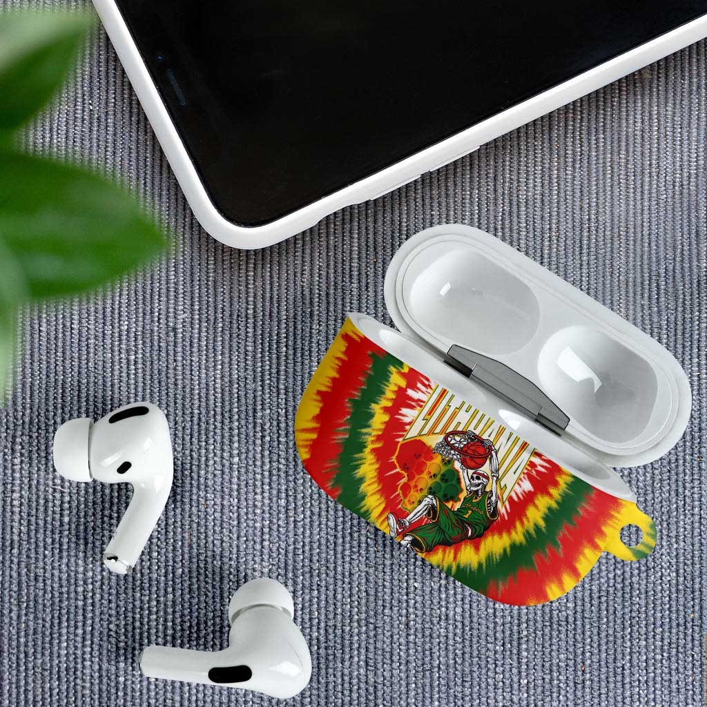 Lithuania-Skeleton Power Dunk AirPods Case Tie Dye Style