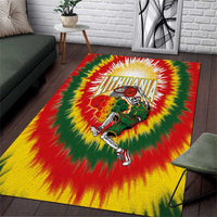 Lithuania-Skeleton Power Dunk Area Rug Tie Dye Style