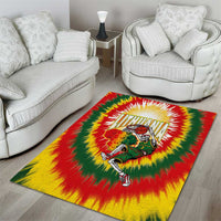 Lithuania-Skeleton Power Dunk Area Rug Tie Dye Style