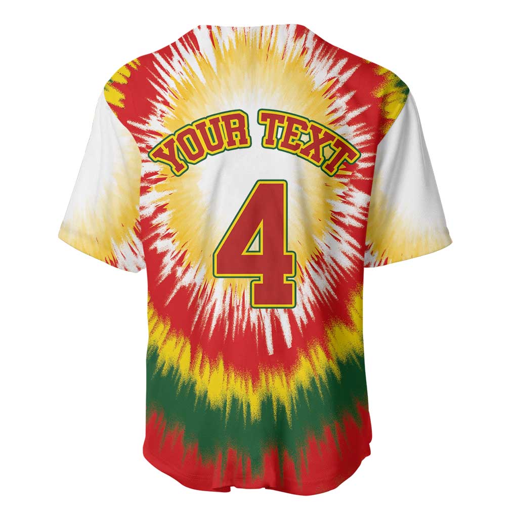 Custom Lithuania-Skeleton Power Dunk Baseball Jersey Tie Dye Style