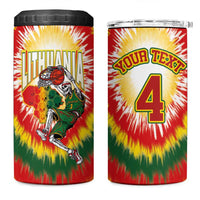 Custom Lithuania-Skeleton Power Dunk 4 in 1 Can Cooler Tumbler Tie Dye Style