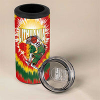 Custom Lithuania-Skeleton Power Dunk 4 in 1 Can Cooler Tumbler Tie Dye Style