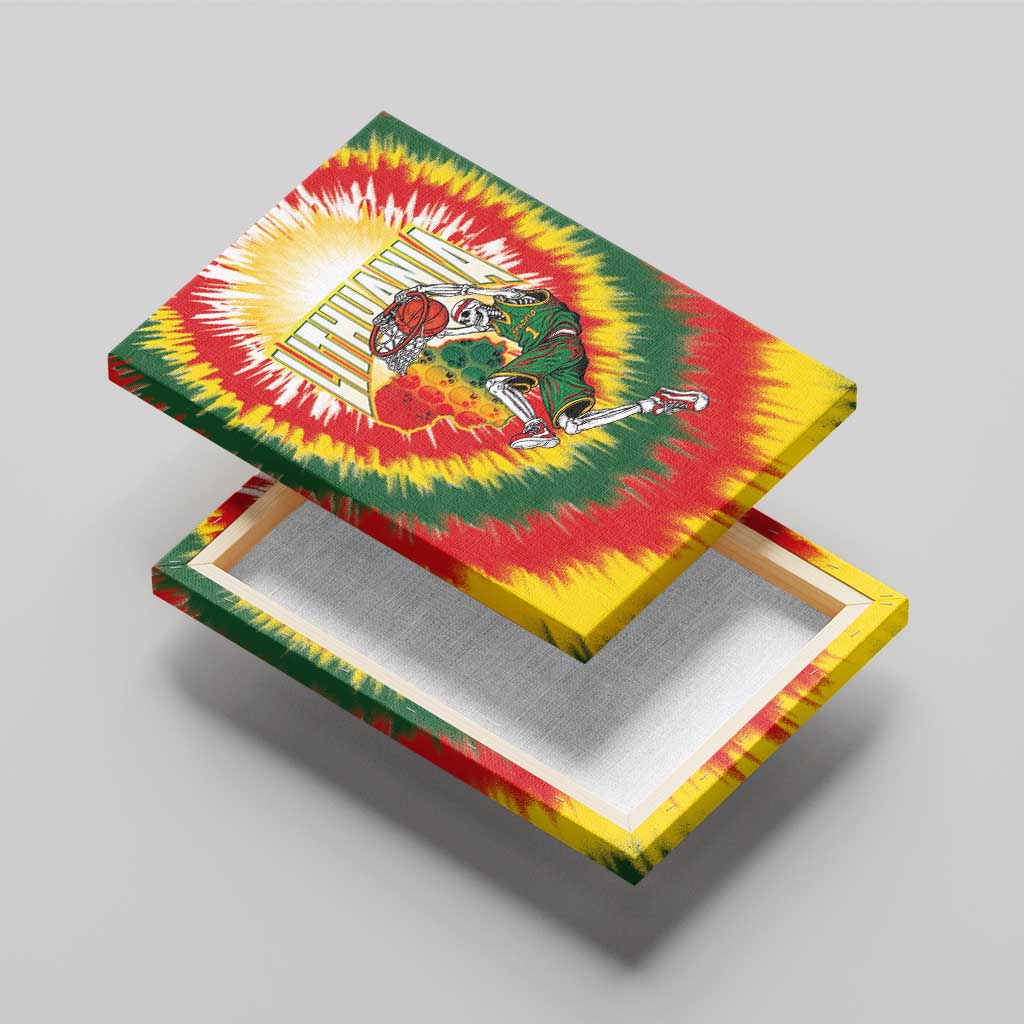 Lithuania-Skeleton Power Dunk Canvas Wall Art Tie Dye Style